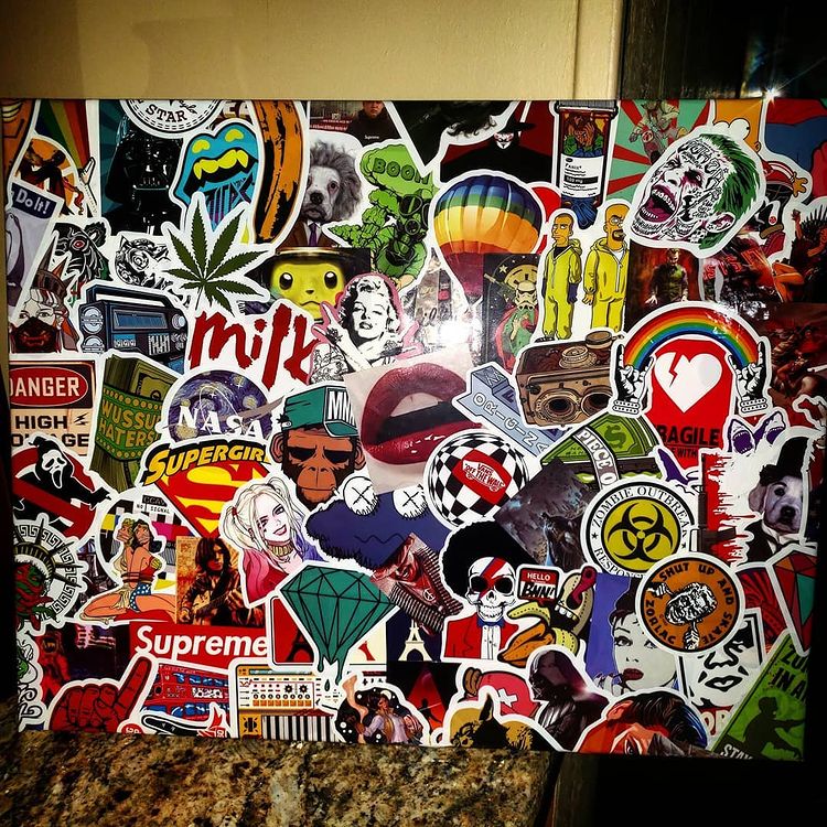 Stickers on Canvas Art